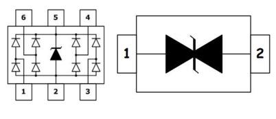 電容單路保護的ESD內(nèi)部結(jié)構(gòu)